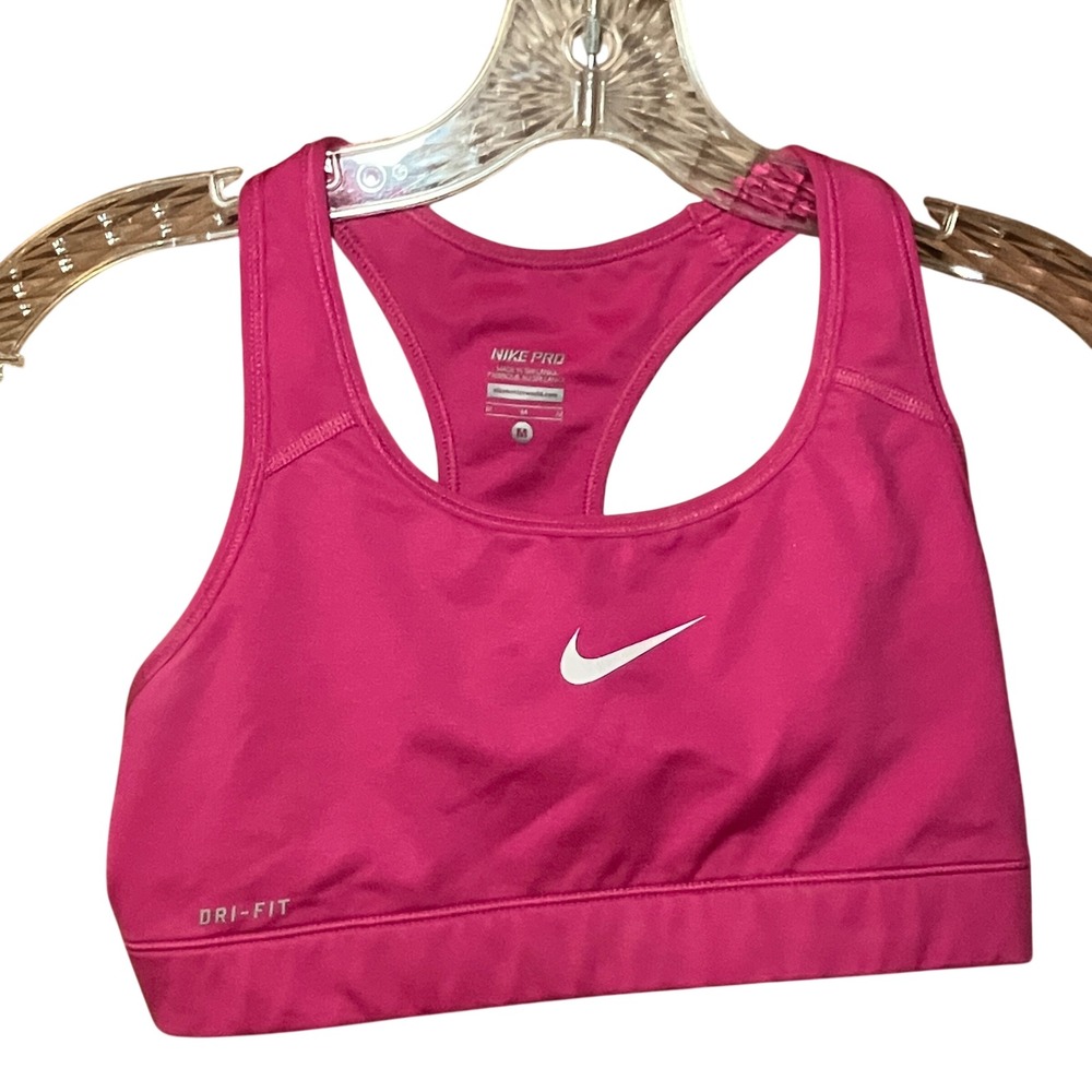 Nike Pro Sports Bra Women's Activewear Sporty Medium Pink Dri-FIT Racerback